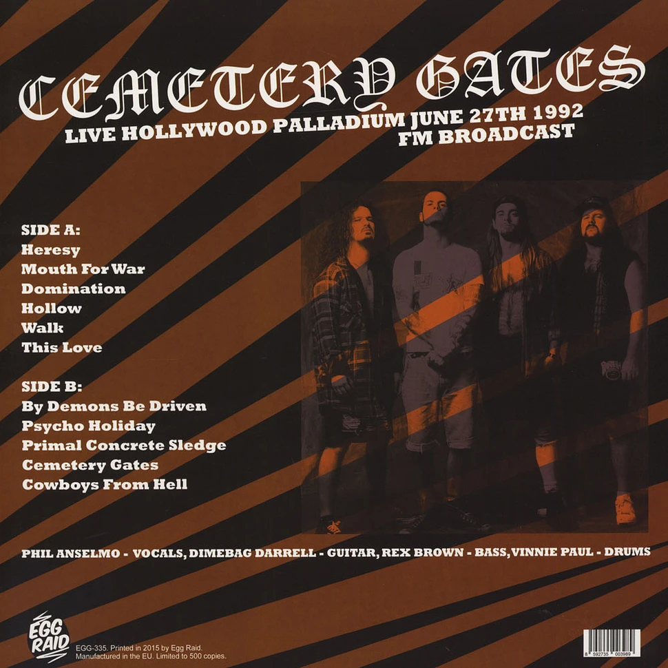Pantera - Cemetery Gates: Hollywood Palladium June 27th, 1992 - FM Broadcast