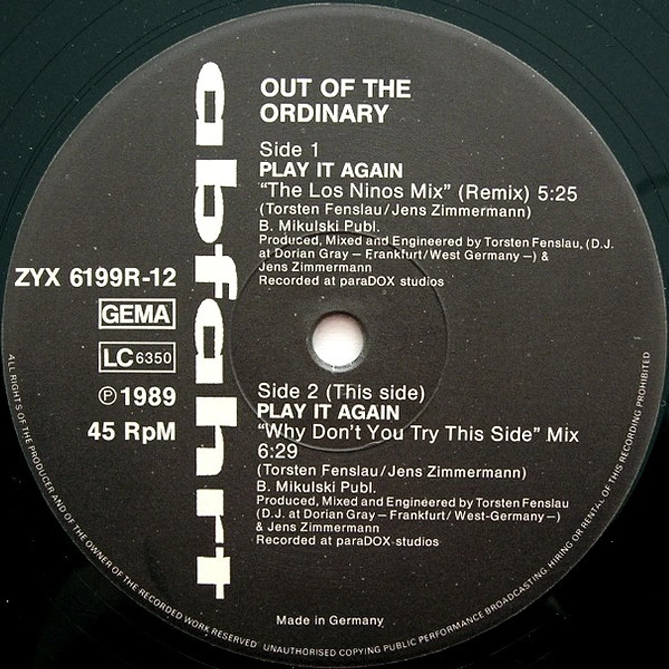 Out Of The Ordinary - Play It Again (Remix)