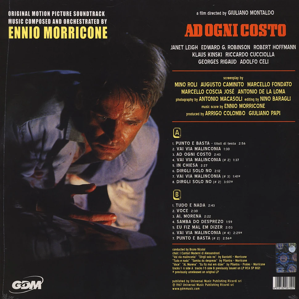 Ennio Morricone - OST Ad Ogni Costo Transparent Orange Vinyl Edition