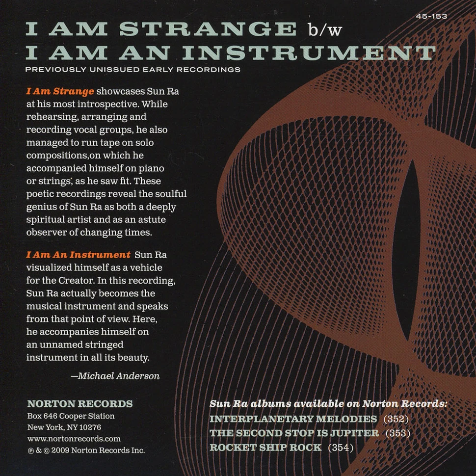 Sun Ra - I Am Strange / I Am An Instrument