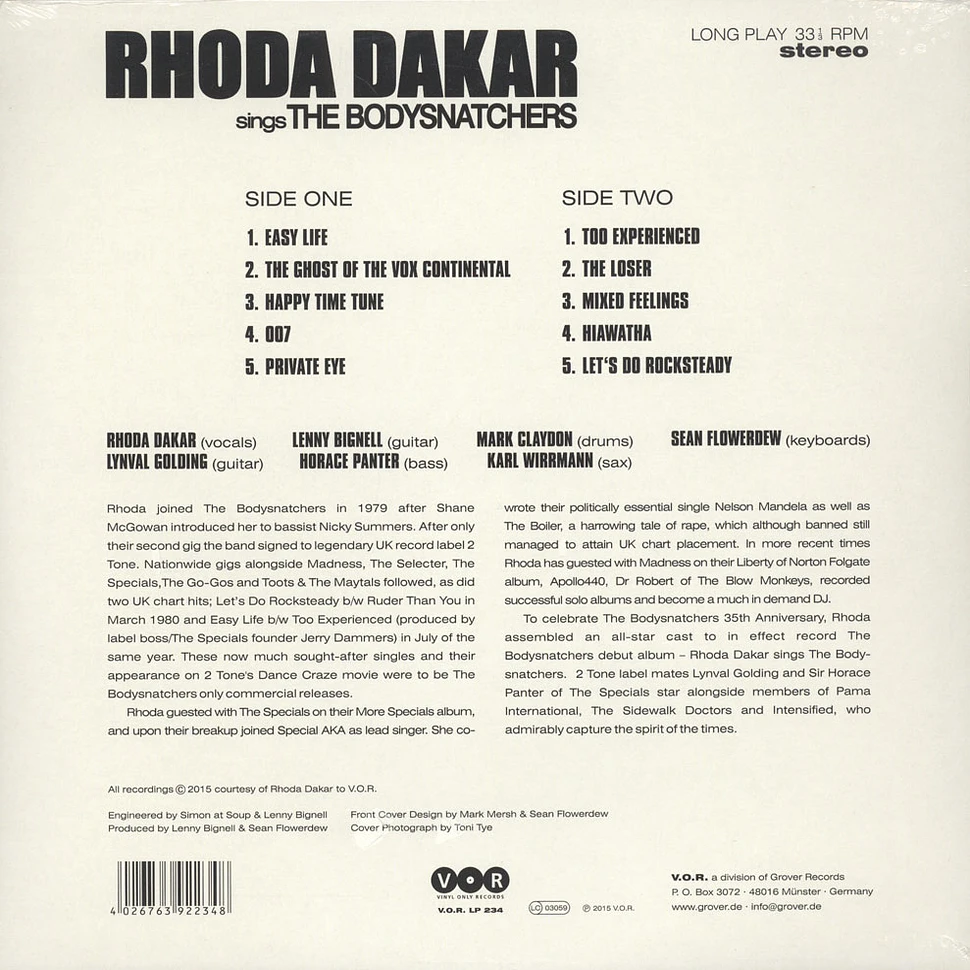 Rhoda Dakar - Sings The Bodysnatchers