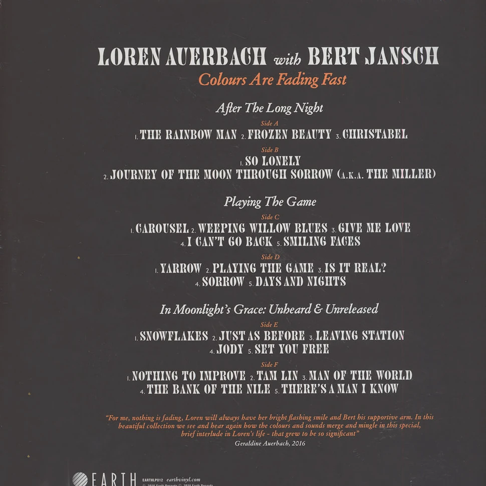 Bert Jansch - Colours Are Fading Fast Feat. Loren Auerbach