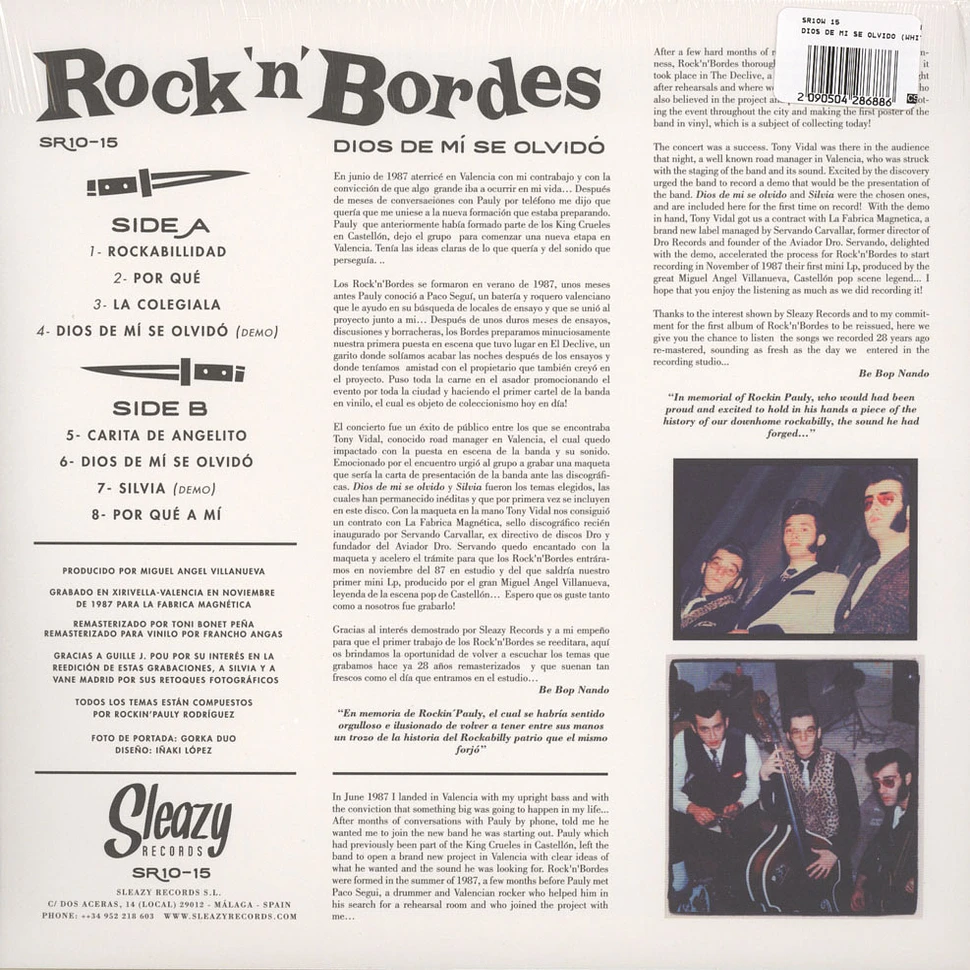 Rock 'N' Borders - Dios De Mi Se Olvido White Vinyl Edition