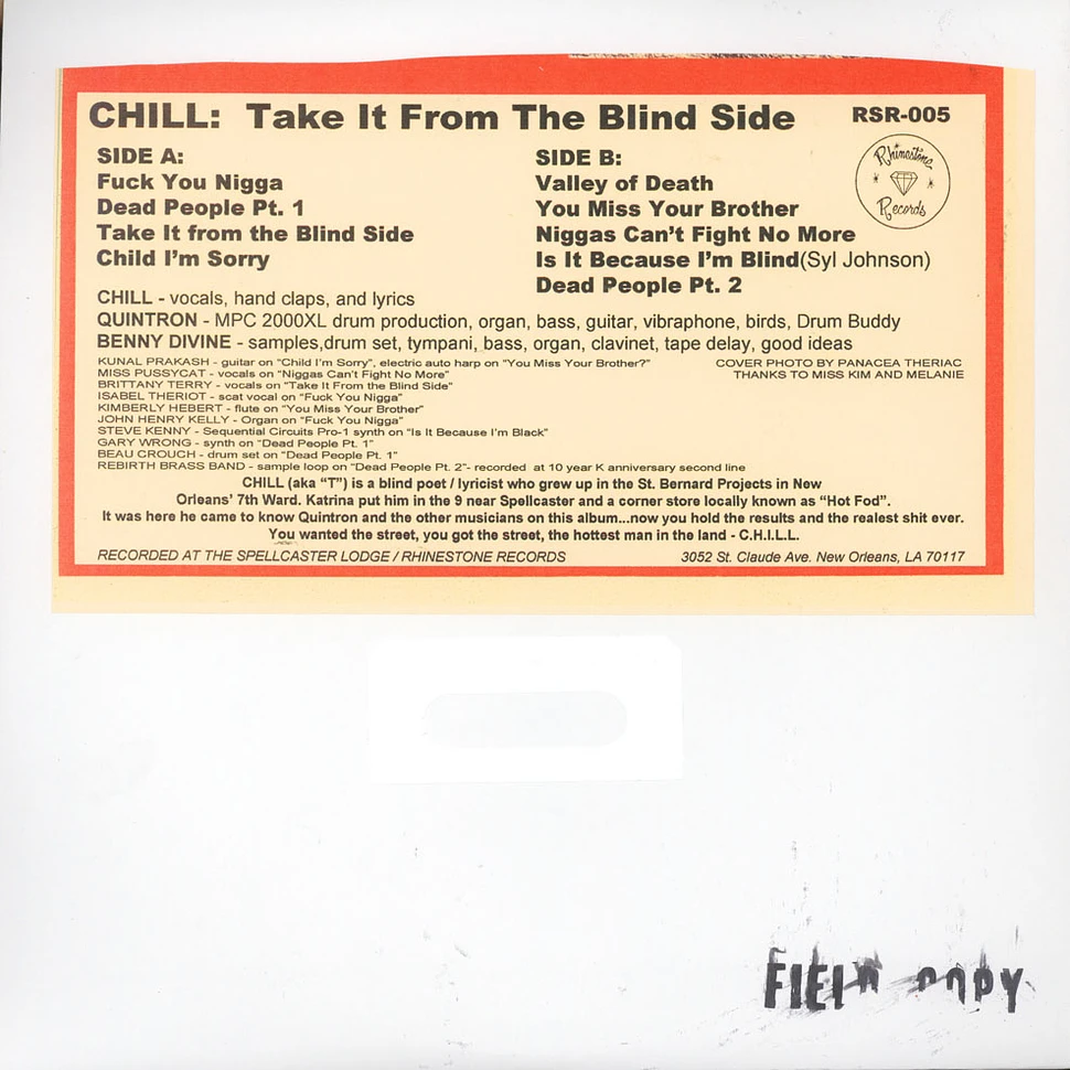Chill (Quintron & Benny Divine) - Take It From The Blind Side