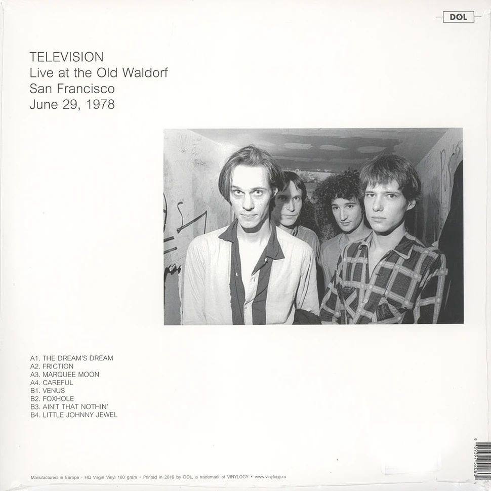 Television - Live At Old Waldorf In San Francisco June 29, 1978 KSAN 180g Vinyl Edition