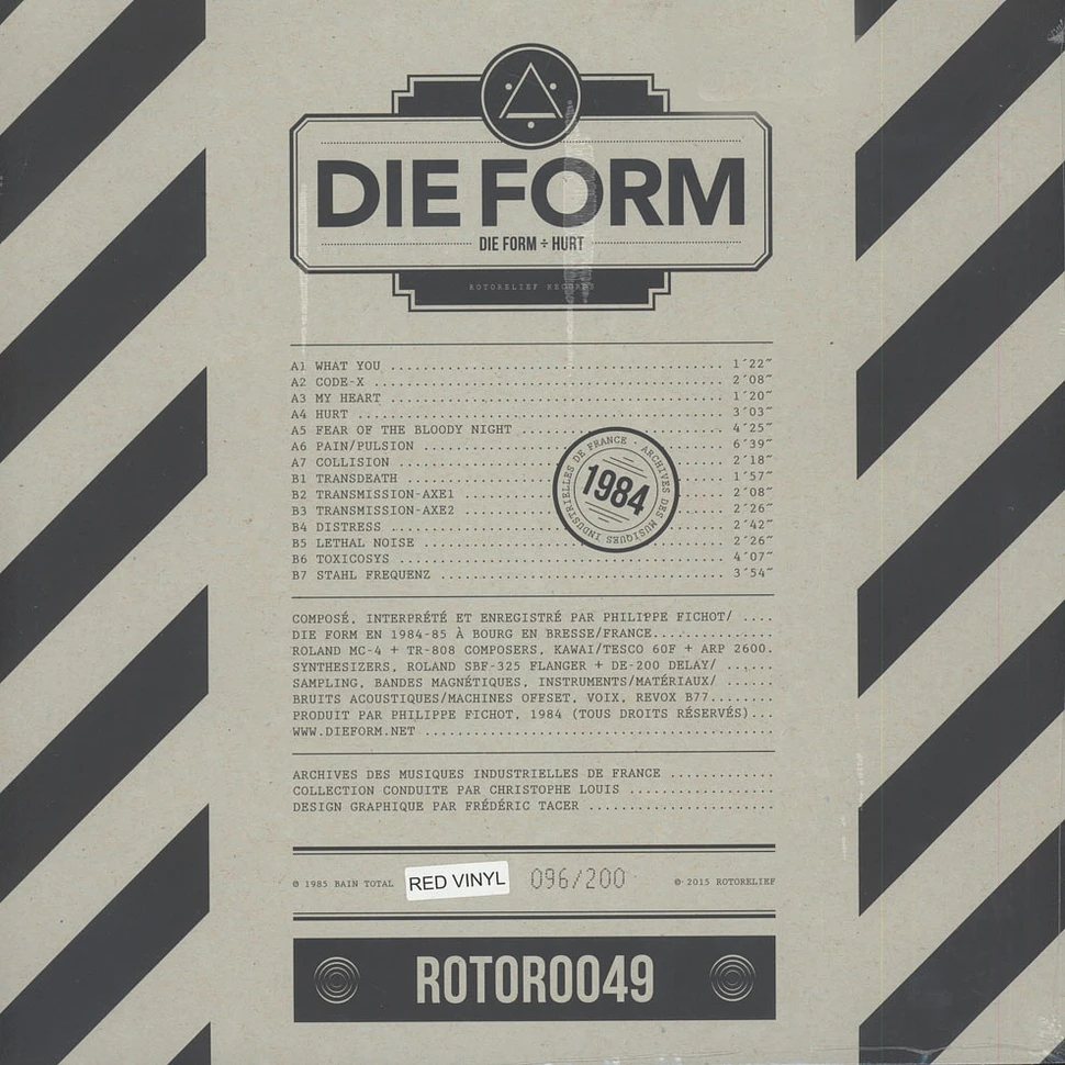 Die Form - Hurt Red Vinyl Edition