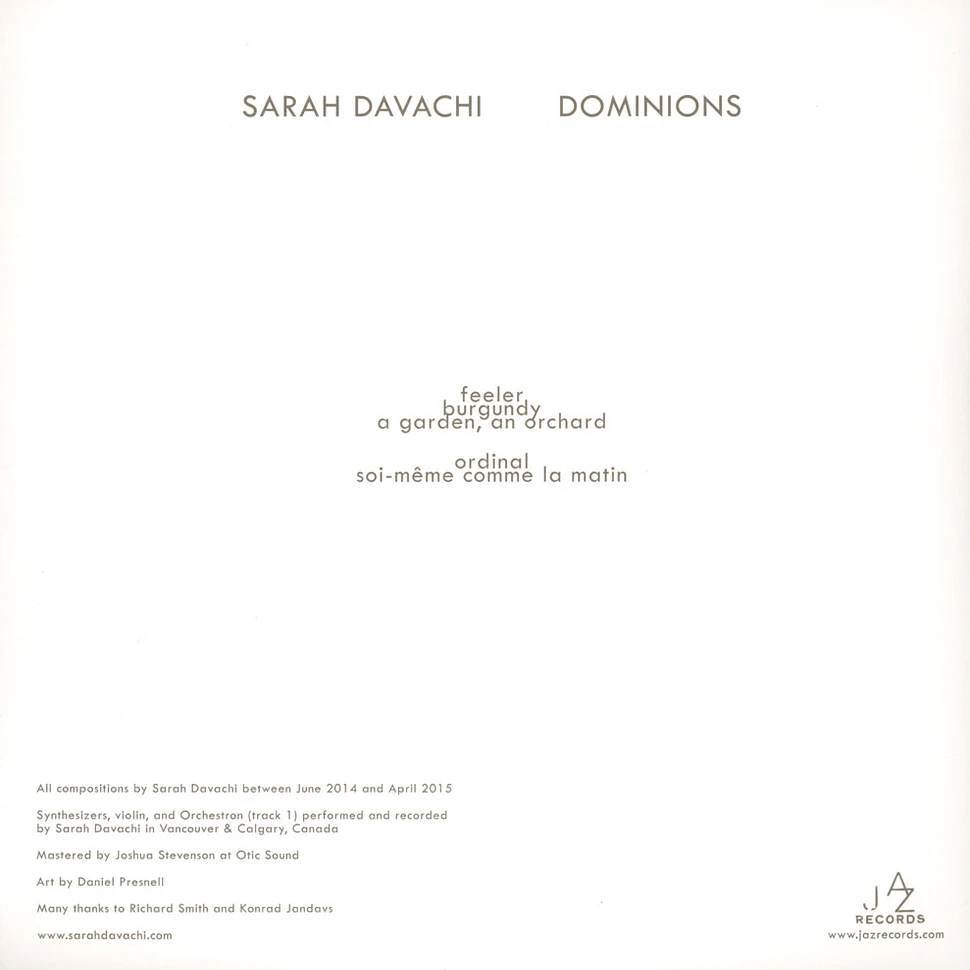 Sarah Davachi - Dominions