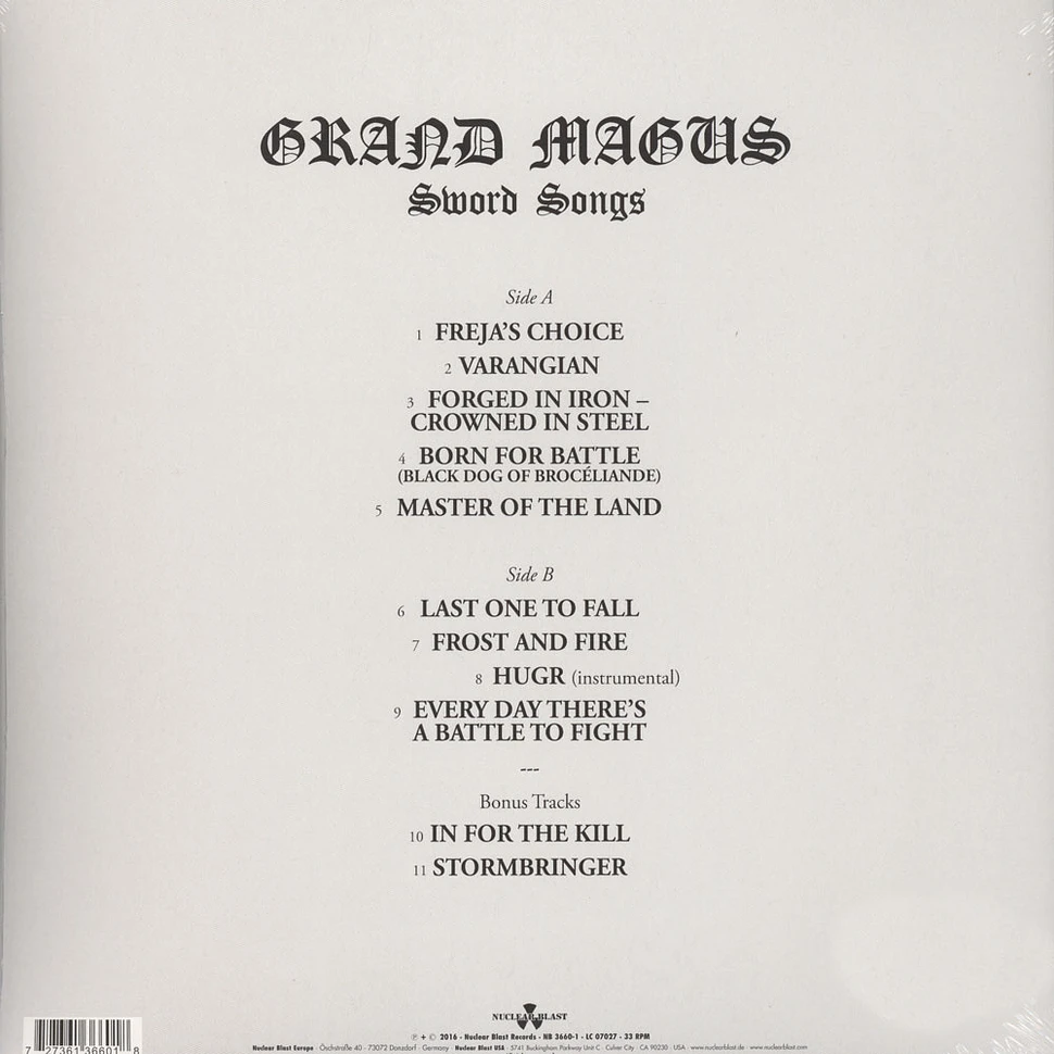 Grand Magus - Sword Songs Black Vinyl Edition