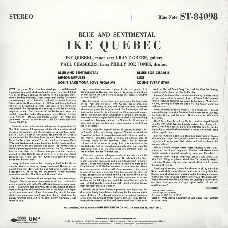 Ike Quebec - Blue & Sentimental
