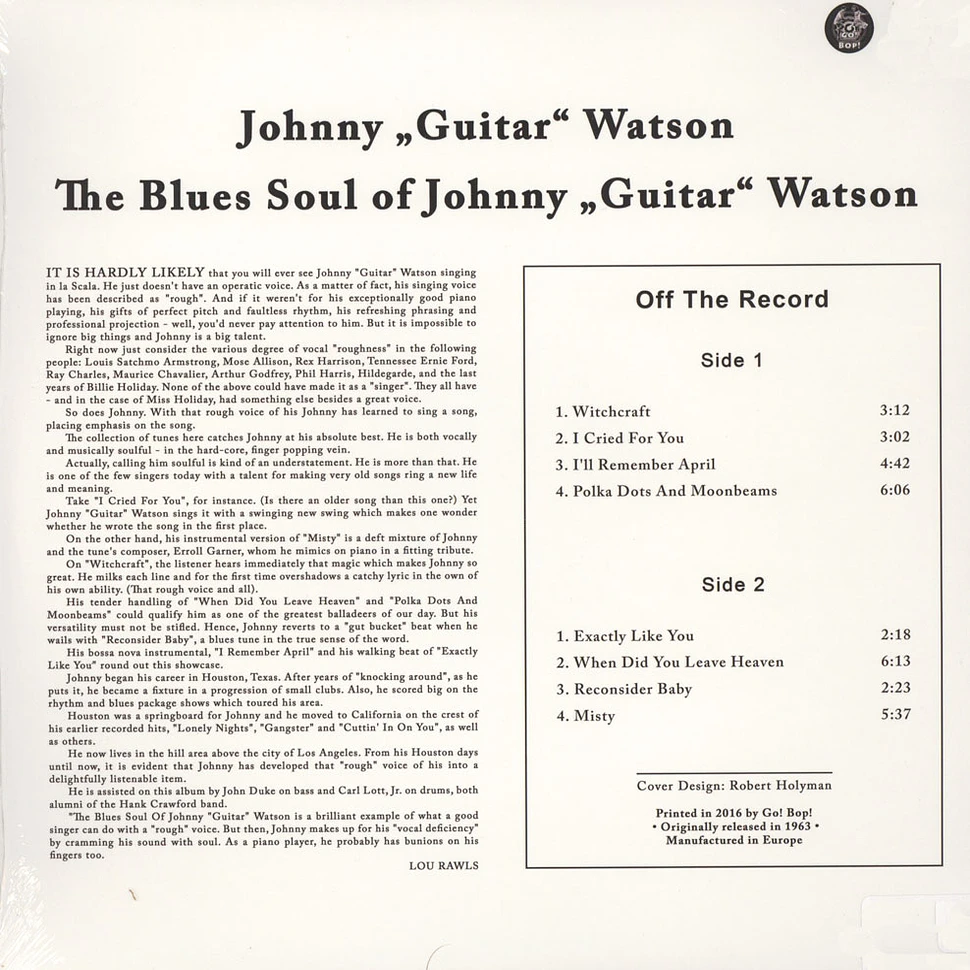 Johnny "Guitar" Watson - The Blues Soul Of Johnny "Guitar" Watson
