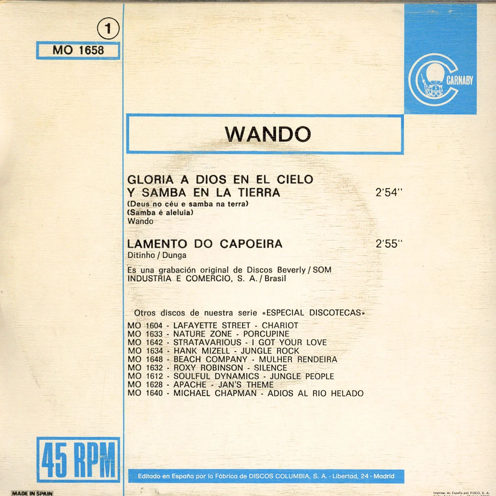 Wando - Gloria A Dios En El Cielo Y Samba En La Tierra