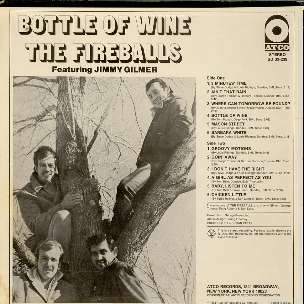 The Fireballs Featuring Jimmy Gilmer - Bottle Of Wine