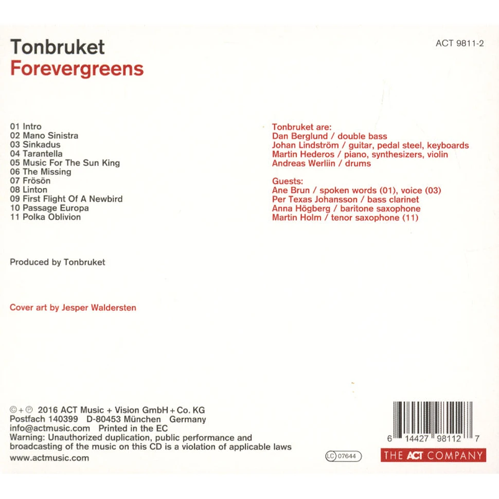 Tonbruket (Dan Berglund, Johan Lindström, Martin Hederos & Andreas Werliin) - Forevergreens