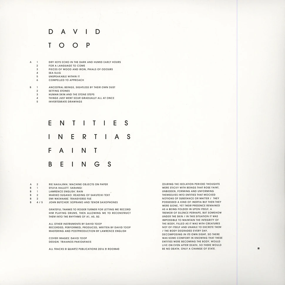 David Toop - Entities Inertias Faint Beings