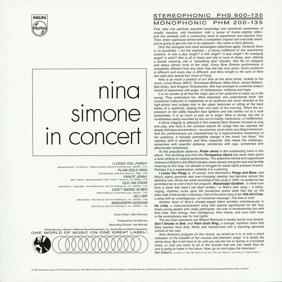 Nina Simone - In Concert Back To Black Edition