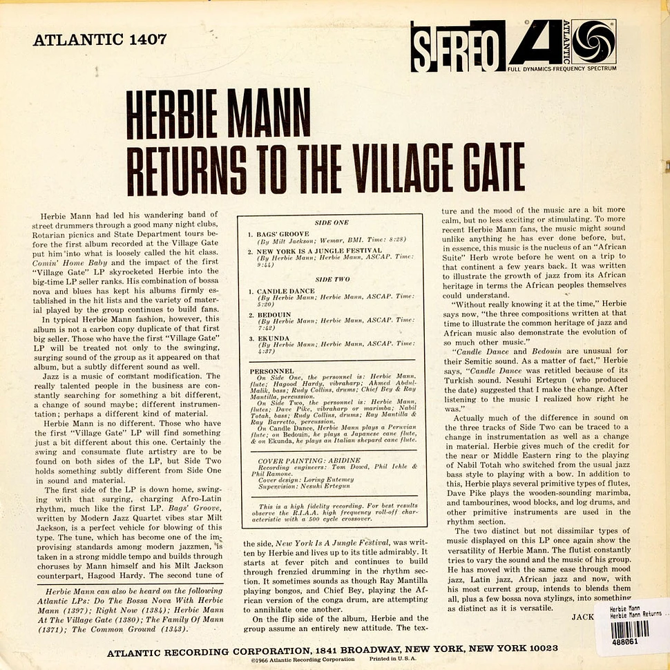 Herbie Mann - Herbie Mann Returns To The Village Gate