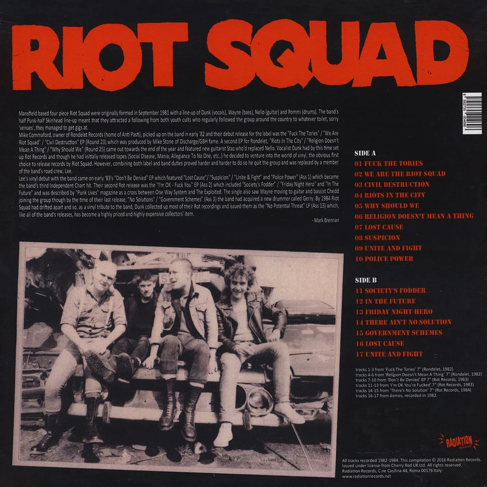Riot Squad - Fuck The Tories: Complete Singles Collection 1982-1984