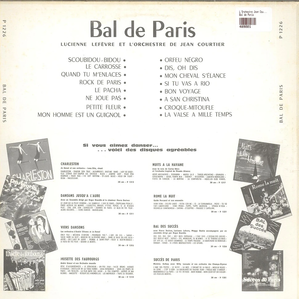 L'Orchestre Jean Courtier Avec Lucienne Lefevre - Bal De Paris