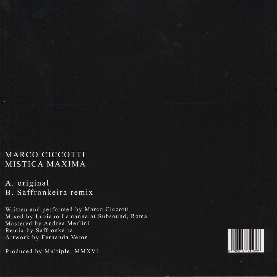 Marco Ciccotti - Mistica Maxima Black Vinyl Edition