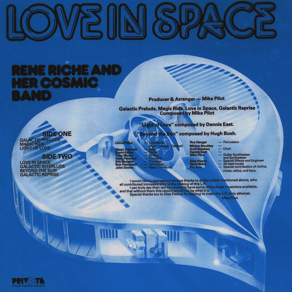 Rene Riche & Her Cosmic Band - Love In Space Black Vinyl Edition