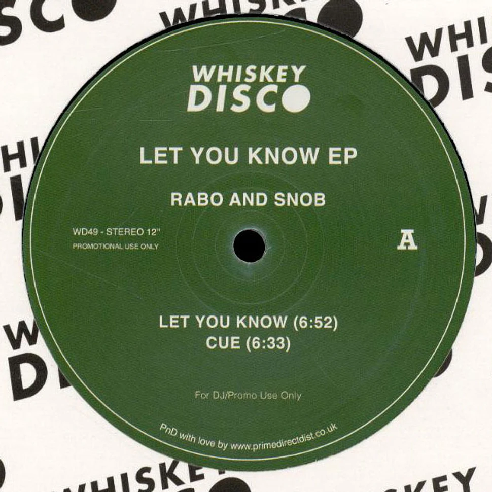 Rabo & Snob - Let You Know EP