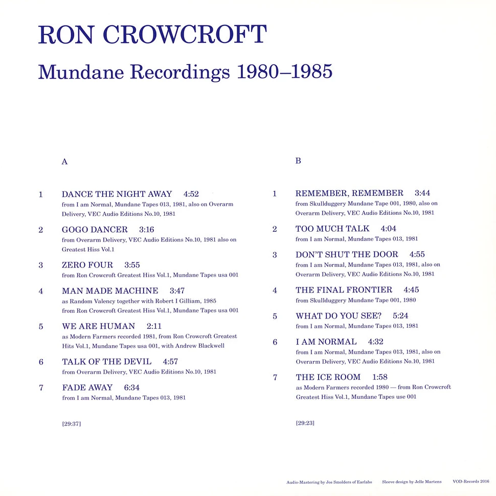 Ron Crowcroft - Mundane Recordings 1980-1983