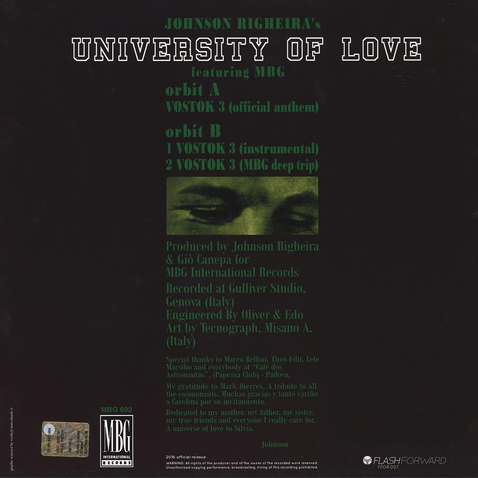 University Of Love - Vostok 3 Feat. MBG Black Vinyl Edition