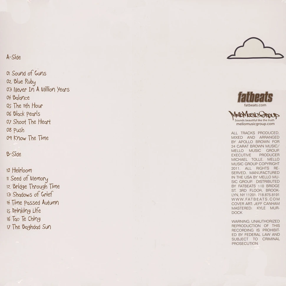 Apollo Brown - Clouds Black Vinyl Edition