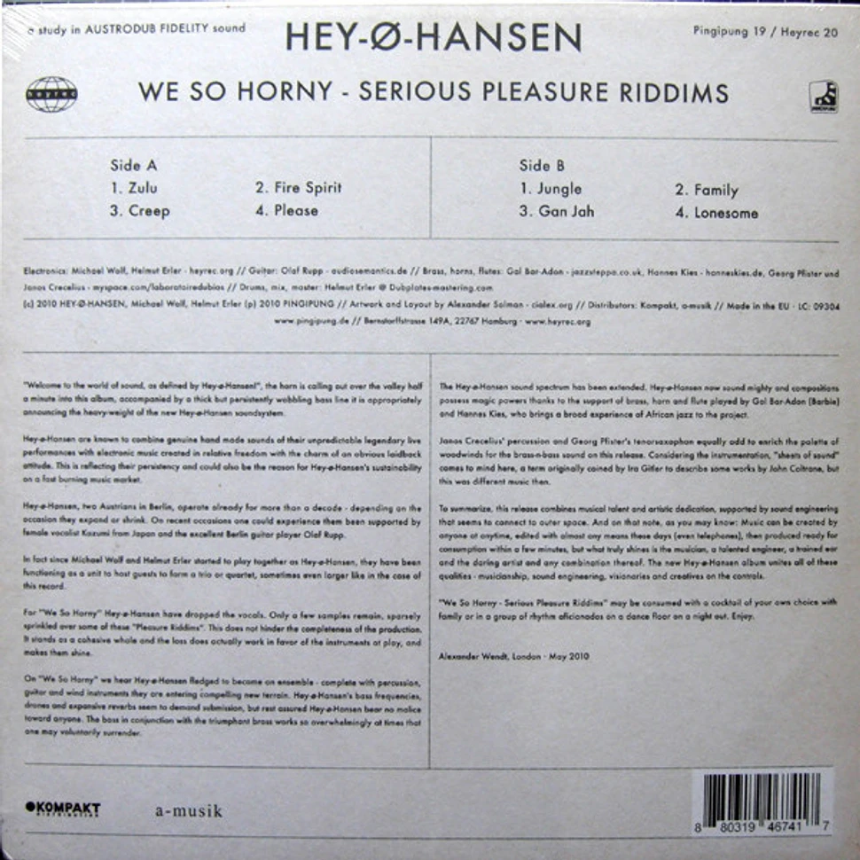 Hey-O-Hansen - We So Horny - Serious Pleasure Riddims