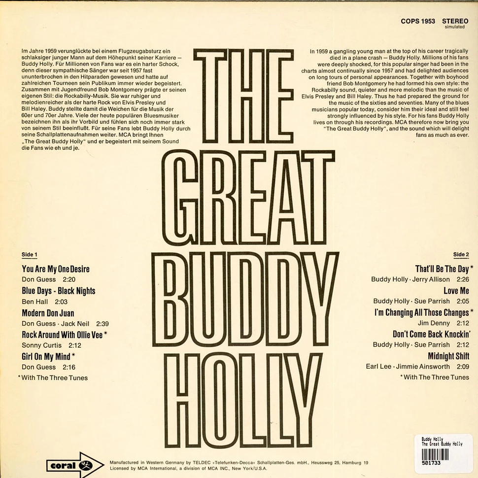 Buddy Holly - The Great Buddy Holly