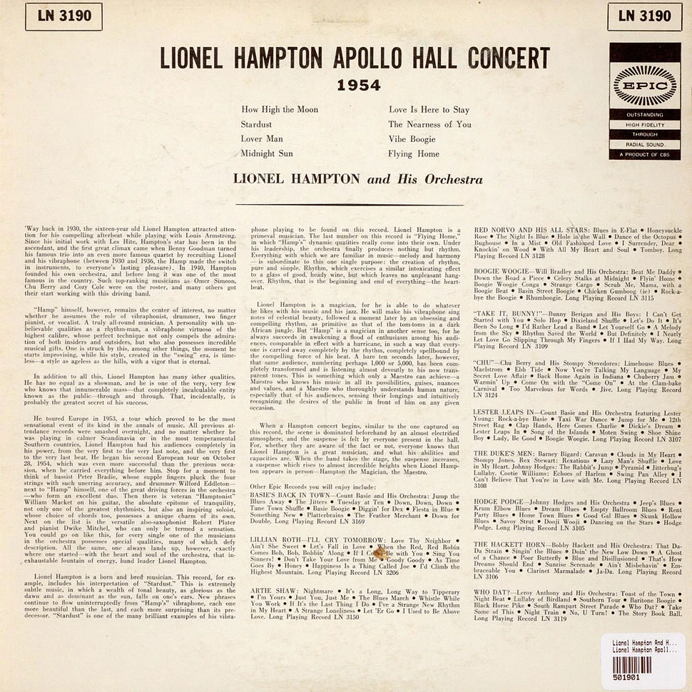 Lionel Hampton And His Orchestra - Lionel Hampton Apollo Hall Concert 1954
