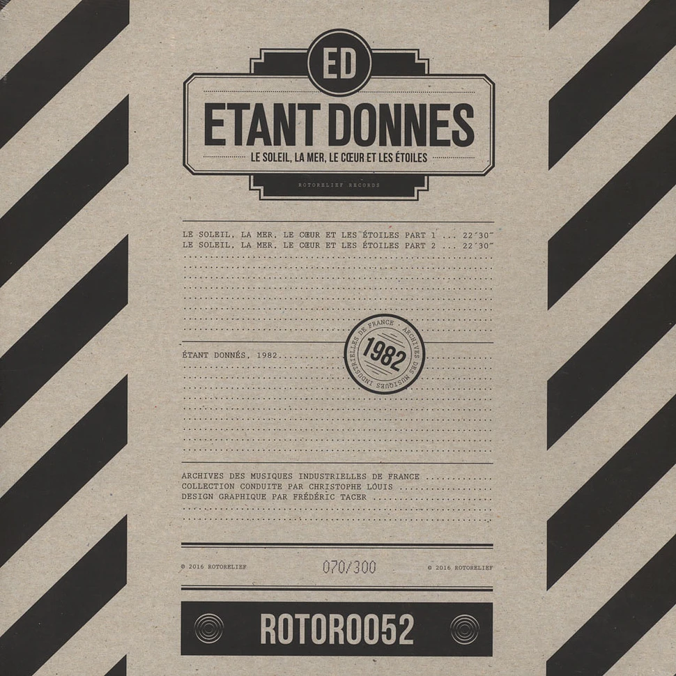 Etant Donnes - Le Soleil, La Mer, Le Coeur Et Les Etoiles Black Vinyl Edition