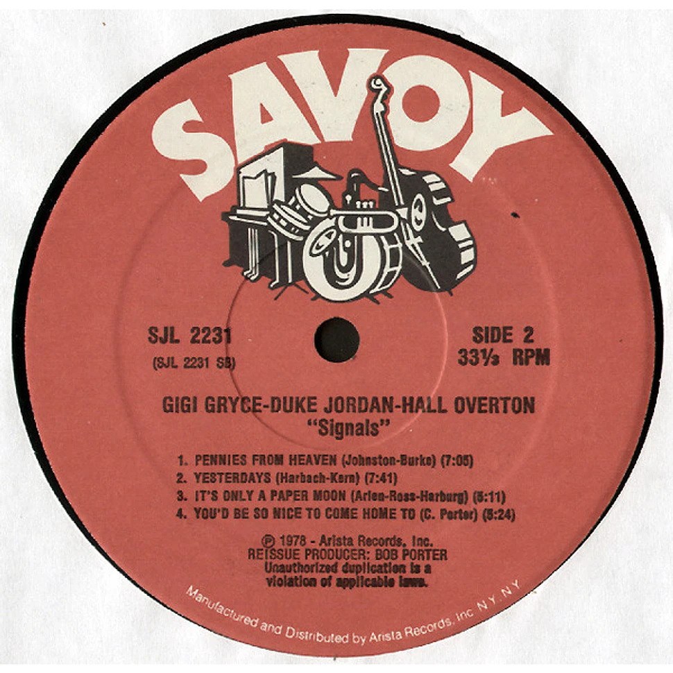 Gigi Gryce - Duke Jordan - Hall Overton - Signals