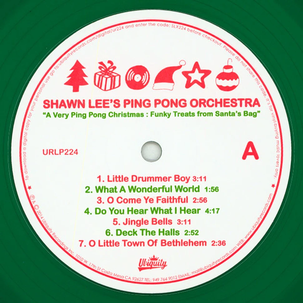 Shawn Lee's Ping Pong Orchestra - A Very Ping Pong Christmas Colored Vinyl Edition