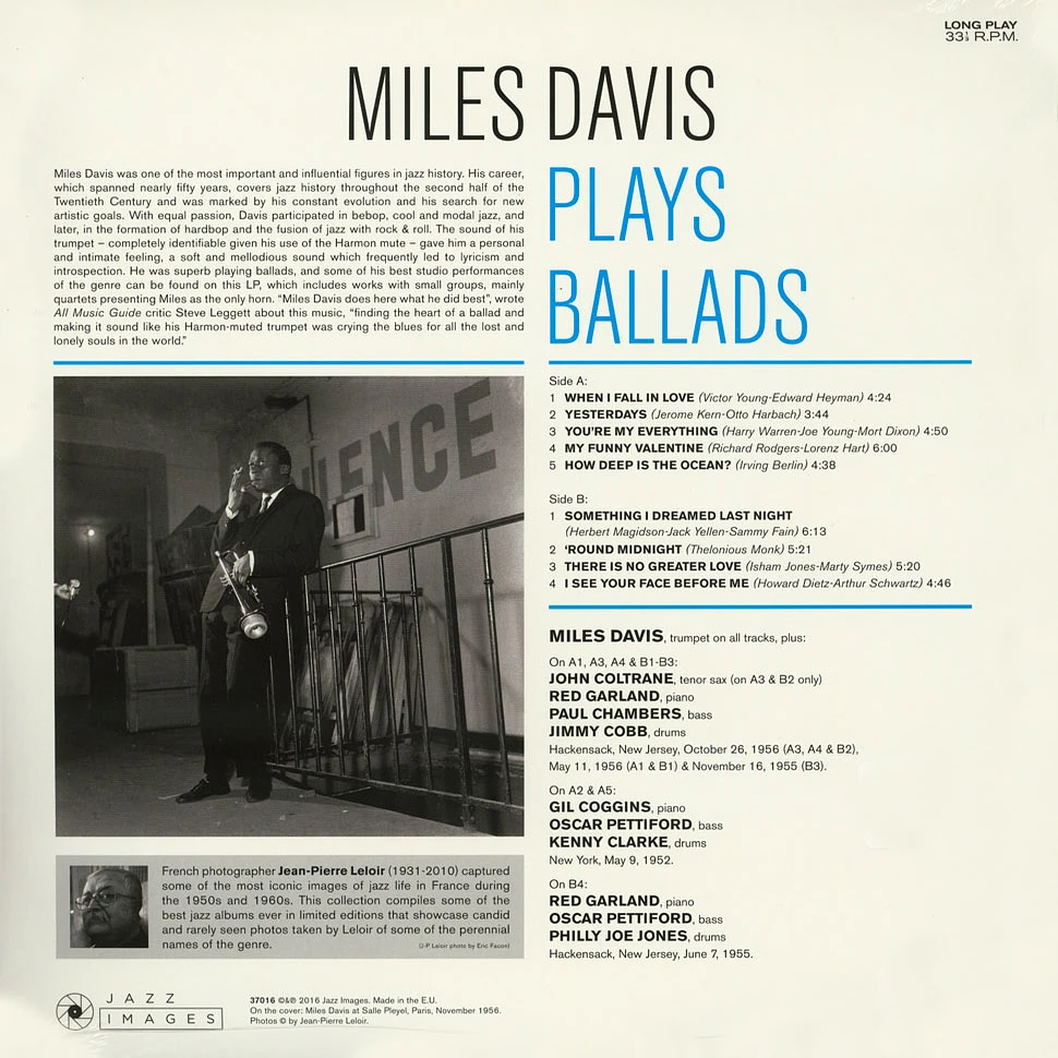 Miles Davis - Plays Ballads - Jean-Pierre Leloir Collection