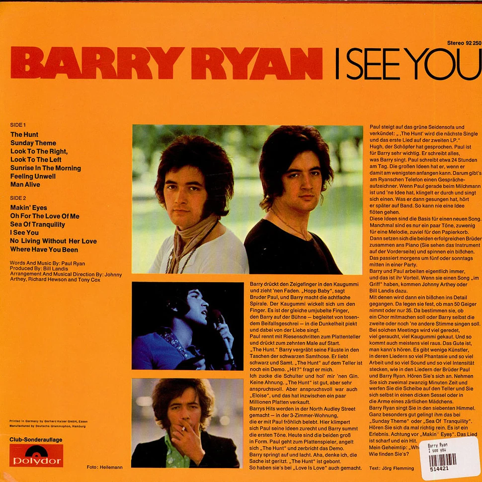 Barry Ryan - I See You