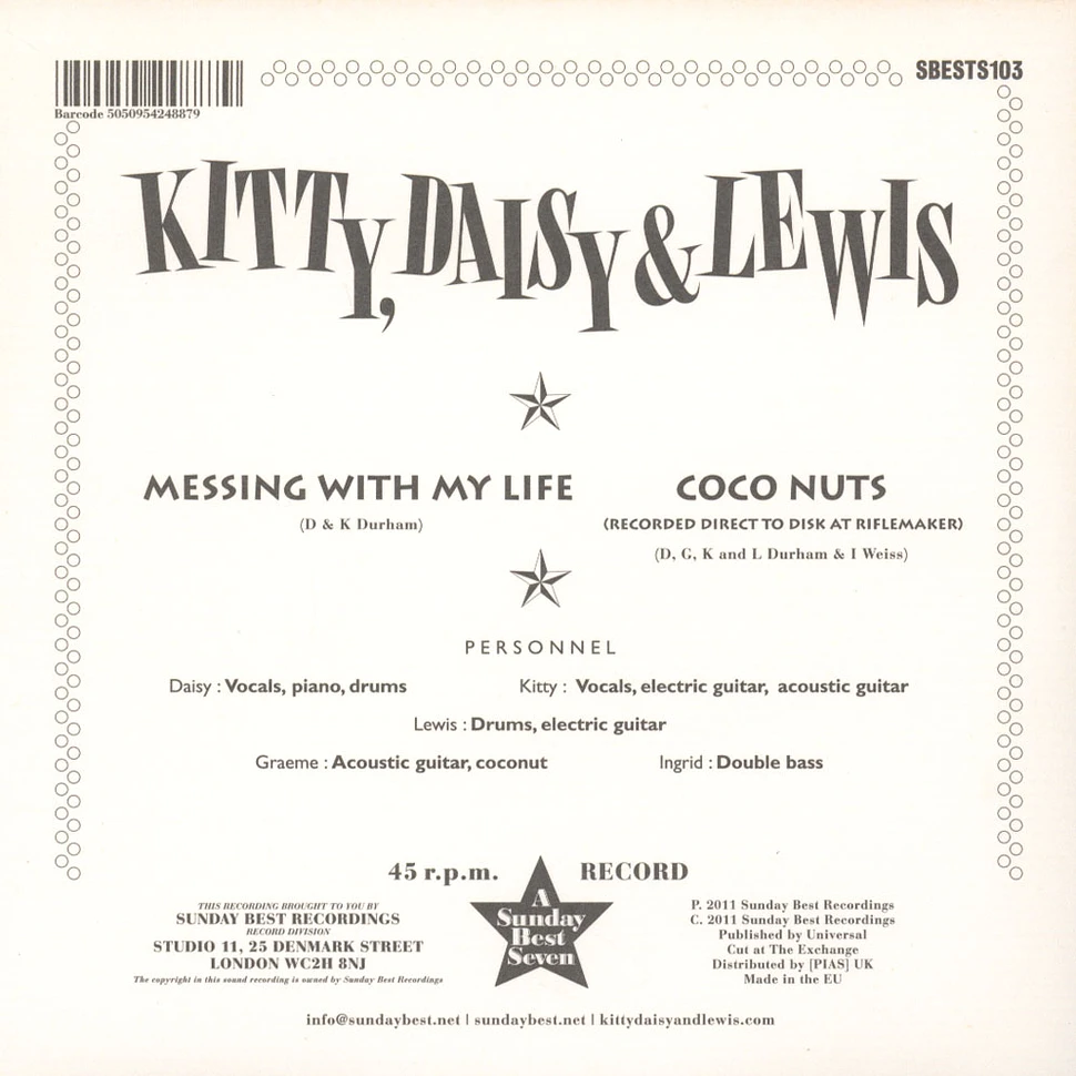Kitty, Daisy & Lewis - Messing With My Life / Coco Nuts