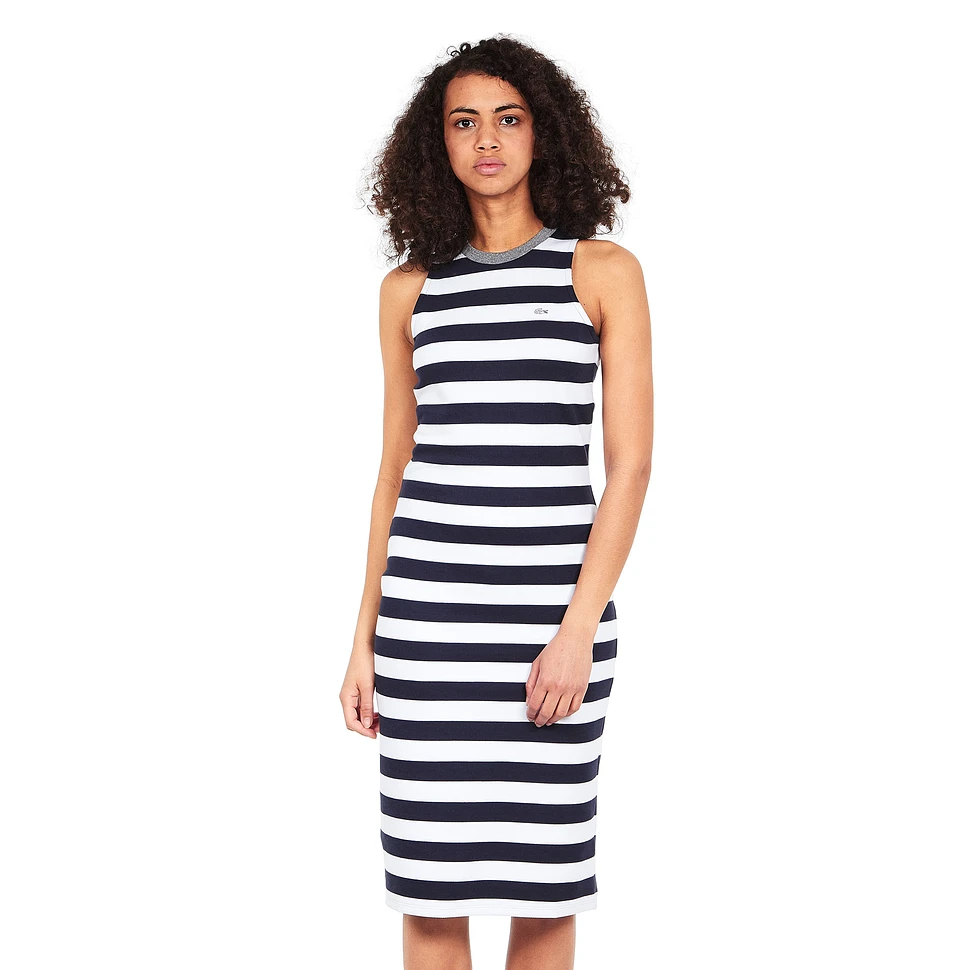 Lacoste - Striped Interlock Sleeveless Dress