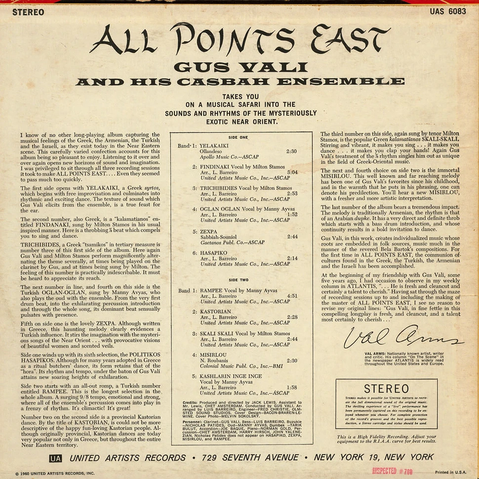 Gus Vali And His Casbah Ensemble - All Points East