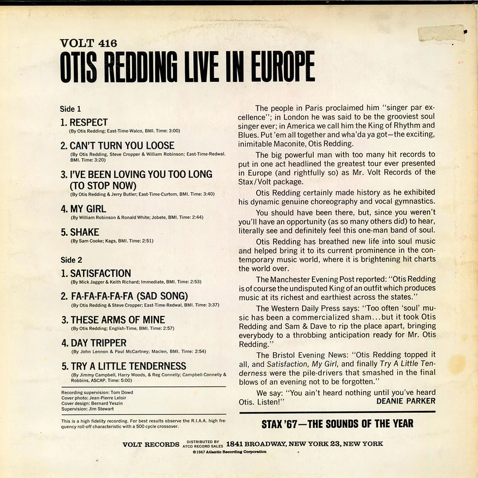 Otis Redding - Otis Redding Live In Europe