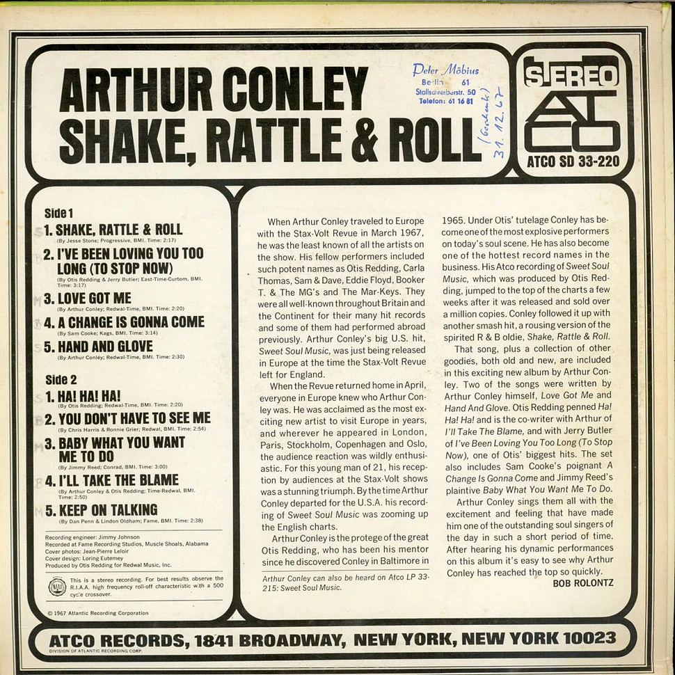 Arthur Conley - Shake, Rattle & Roll