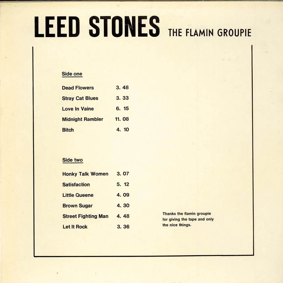 The Rolling Stones - Leed Stones The Flamin Groupie