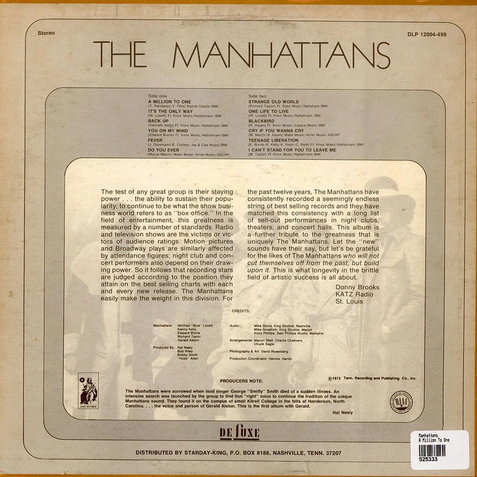 Manhattans - A Million To One