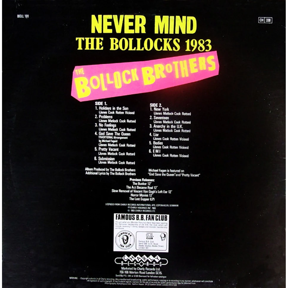 The Bollock Brothers - Never Mind The Bollocks 1983