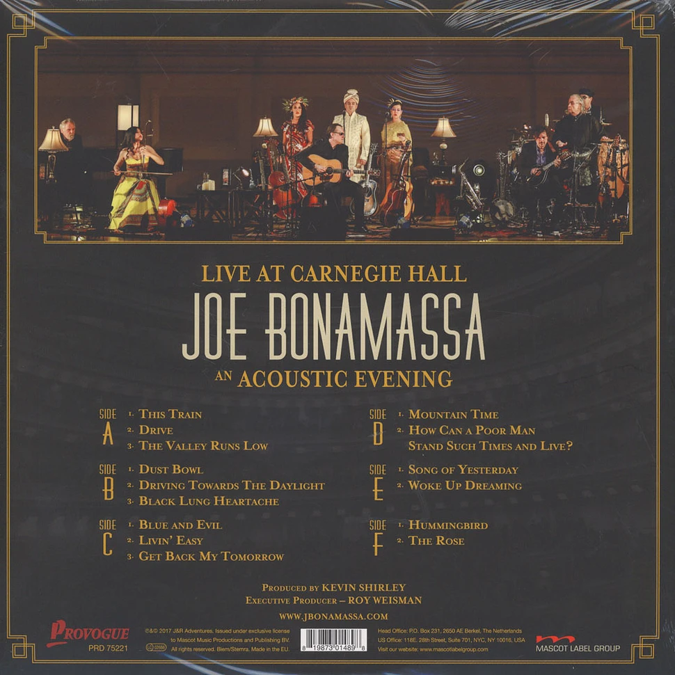 Joe Bonamassa - Live At Carnegie Hall-An Acoustic Evening Black Vinyl Edition