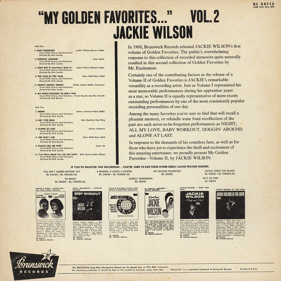 Jackie Wilson - My Golden Favorites Vol.2