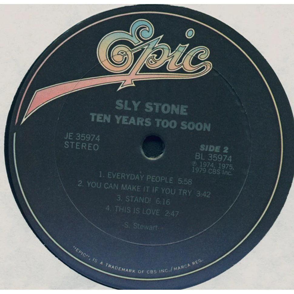 Sly Stone - Ten Years Too Soon