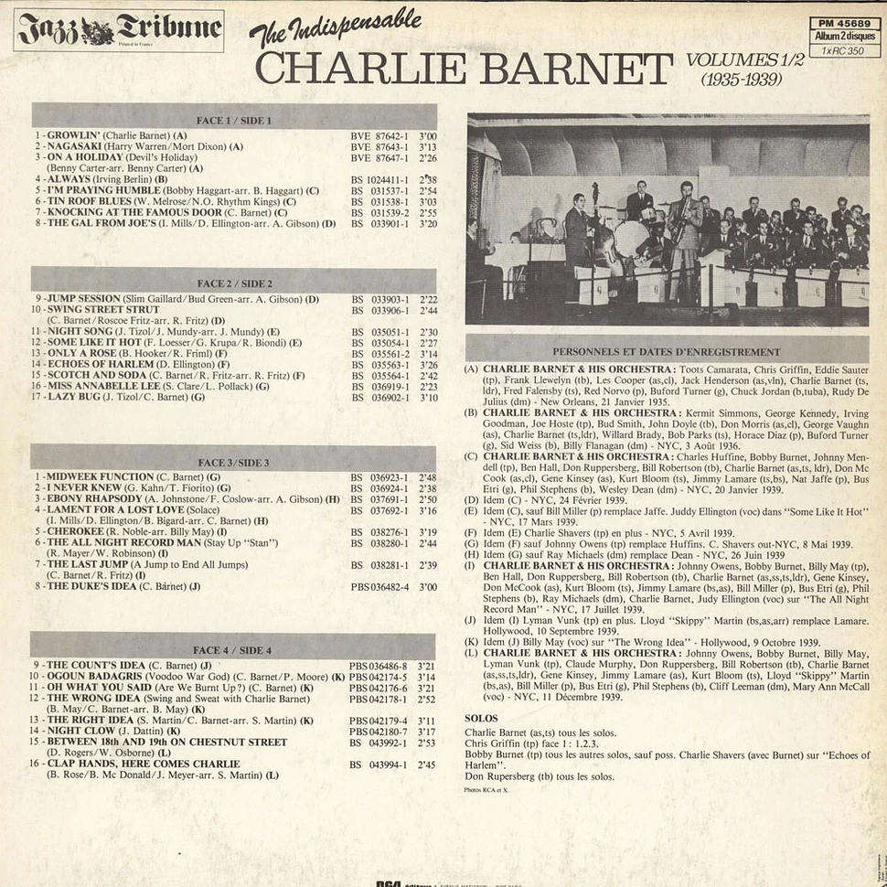 Charlie Barnet And His Orchestra - The Indispensable Charlie Barnet Volumes 1/2 (1935-1939)