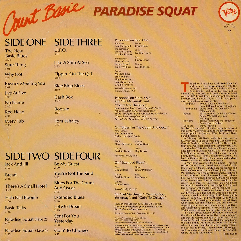 Count Basie - Paradise Squat
