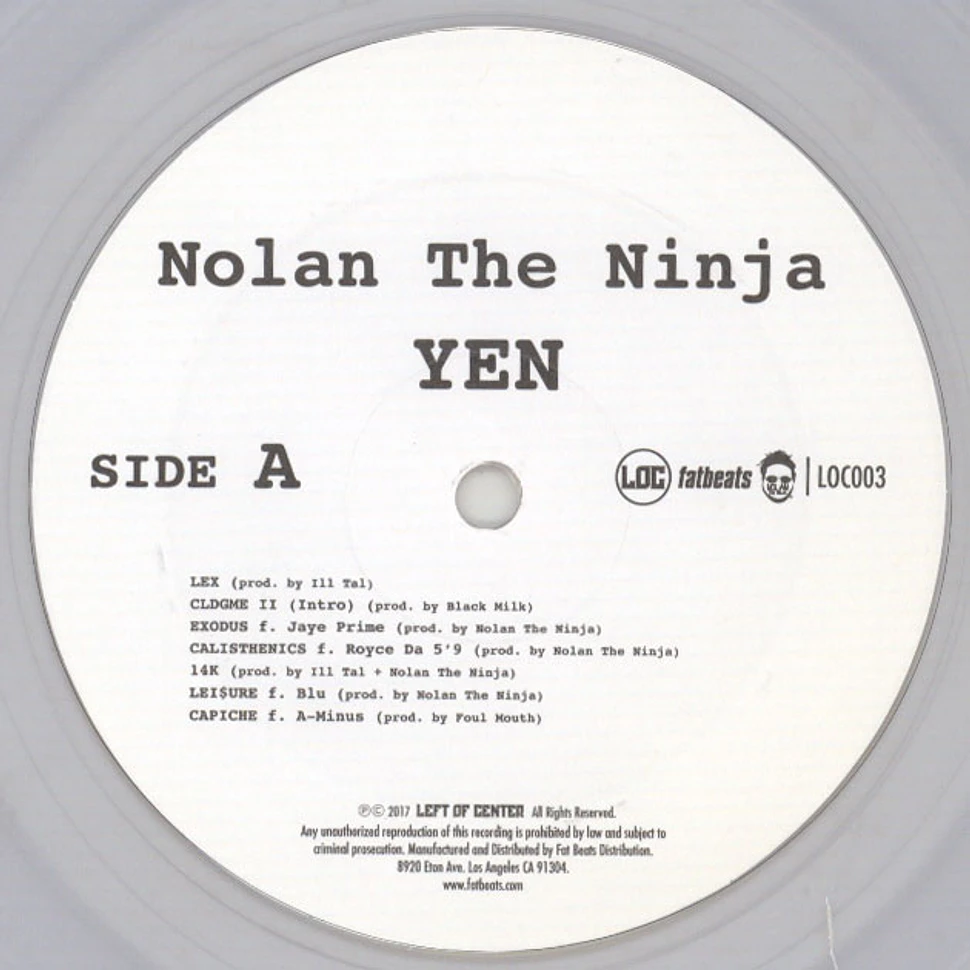 Nolan The Ninja - Yen Clear Vinyl Edition